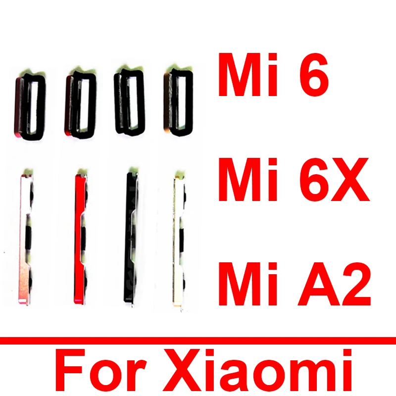 On OFF Power Button Volume Side Button For Xiaomi Mi 6 6X Mi A2 Power Volume Up Down SideKey Replacement Parts