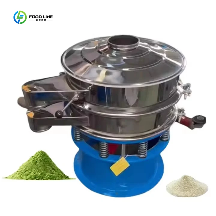 Stainless Steel Industrial Automatic Rotary Vibrating Screen Machine for Screening Wheat Flour Protein Powder Palm Customized