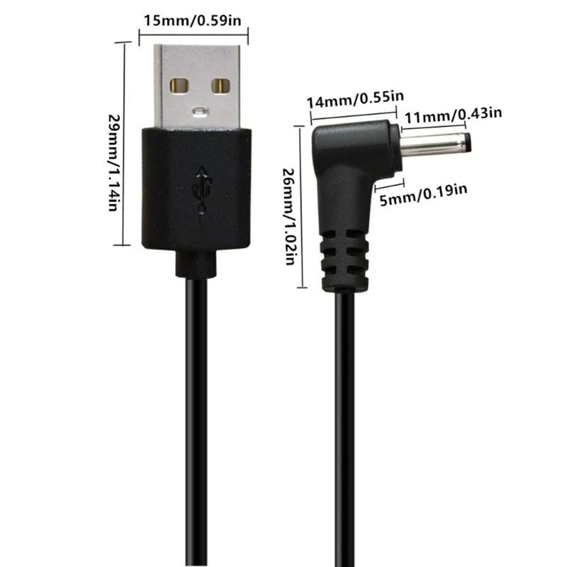 كابل الطاقة D0UA DC5V ، USB2.0 ذكر إلى DC3.5MMX1.35 مم سلك الطاقة الذكور لجهاز التوجيه ، ضوء LED ، مكبر الصوت ، الأسرة الصغيرة