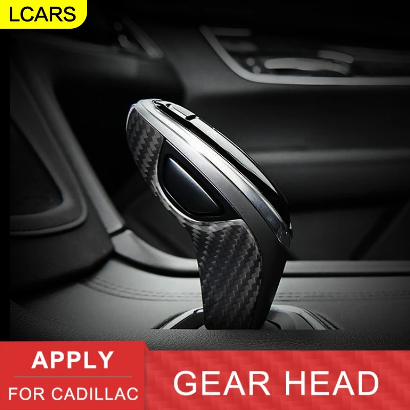 

LCARS — принадлежности для салона автомобиля, наклейка на заднюю часть головки шестерни из углеродного волокна, подходит для Cadillac XT5 2016-2018