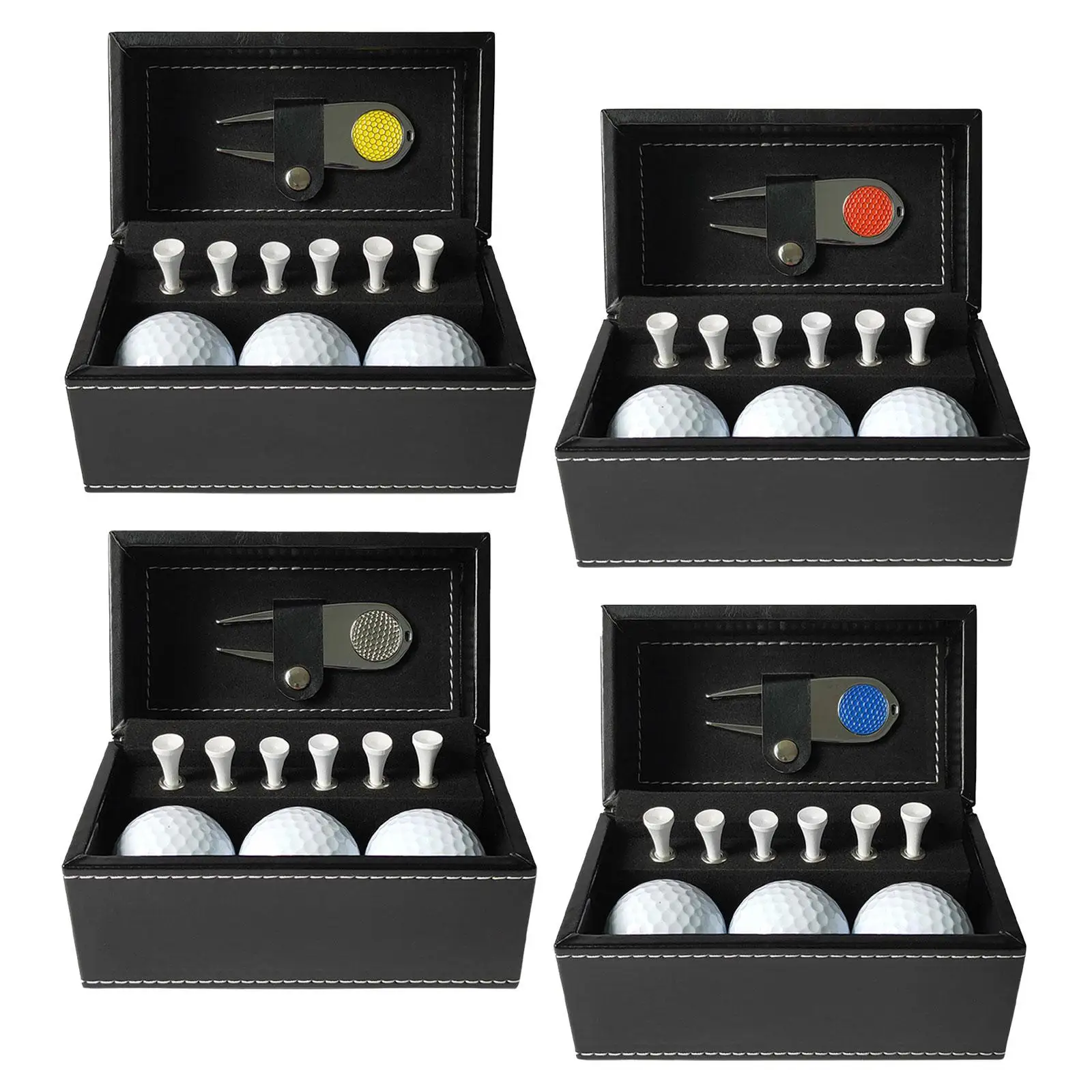 Golf Ball Gift Set Gift Package Present Golf Accessories Set 6 Tees Golf Balls for Kids Adults Dad Golf Course Men Women Him