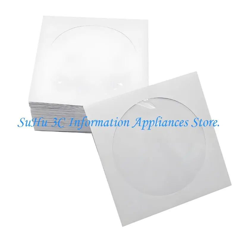  Paper CDs DVDs Disc Sleeves 12cm Protective Cover Dustproof Protectors For Home Office School Organization