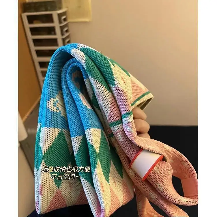 Borsa da polso lavorata a maglia borsa Boho da donna borsa a tracolla a tracolla Casual borsa da polso con nodo borsa da donna riutilizzabile borsa