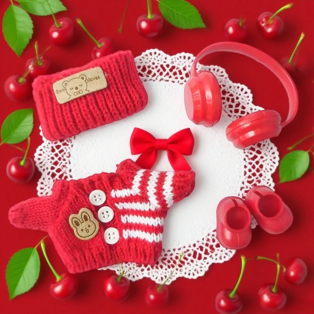 

Кукольная одежда для Labubu Outfit V1 V2 V3 17 см, аксессуары для сидения кукол, очки, дизайнерская одежда, детский подарок, свитер, шляпа, сумка, набор