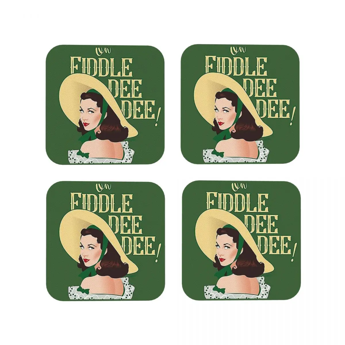 Fiddle-dee-dee! Coasters Kitchen Placemats Non-slip Insulation Cup Coffee Mats For Decor Home Tableware Pads Set of 4