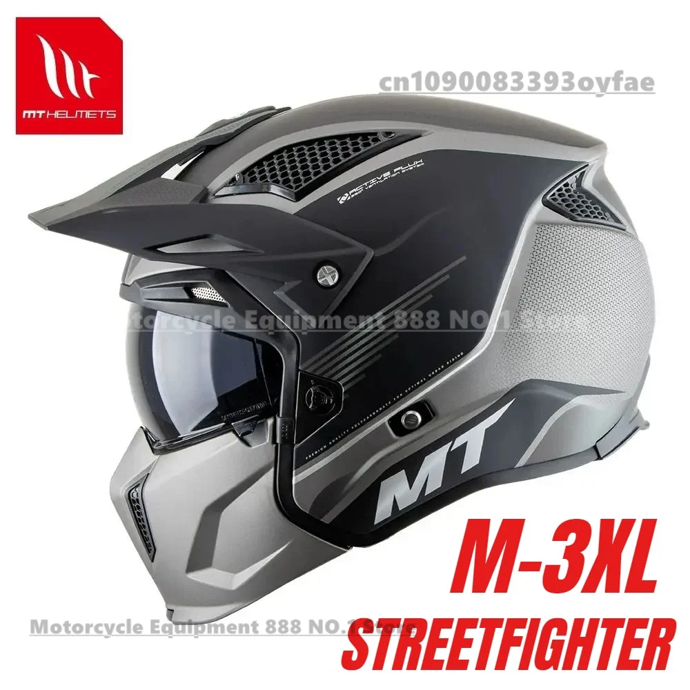 

MT STREETFIGHTER Off-road Motorcycle Helmet Riding Full Face Helmet Variable Half Helmets Personality Unisex Retro Helmet