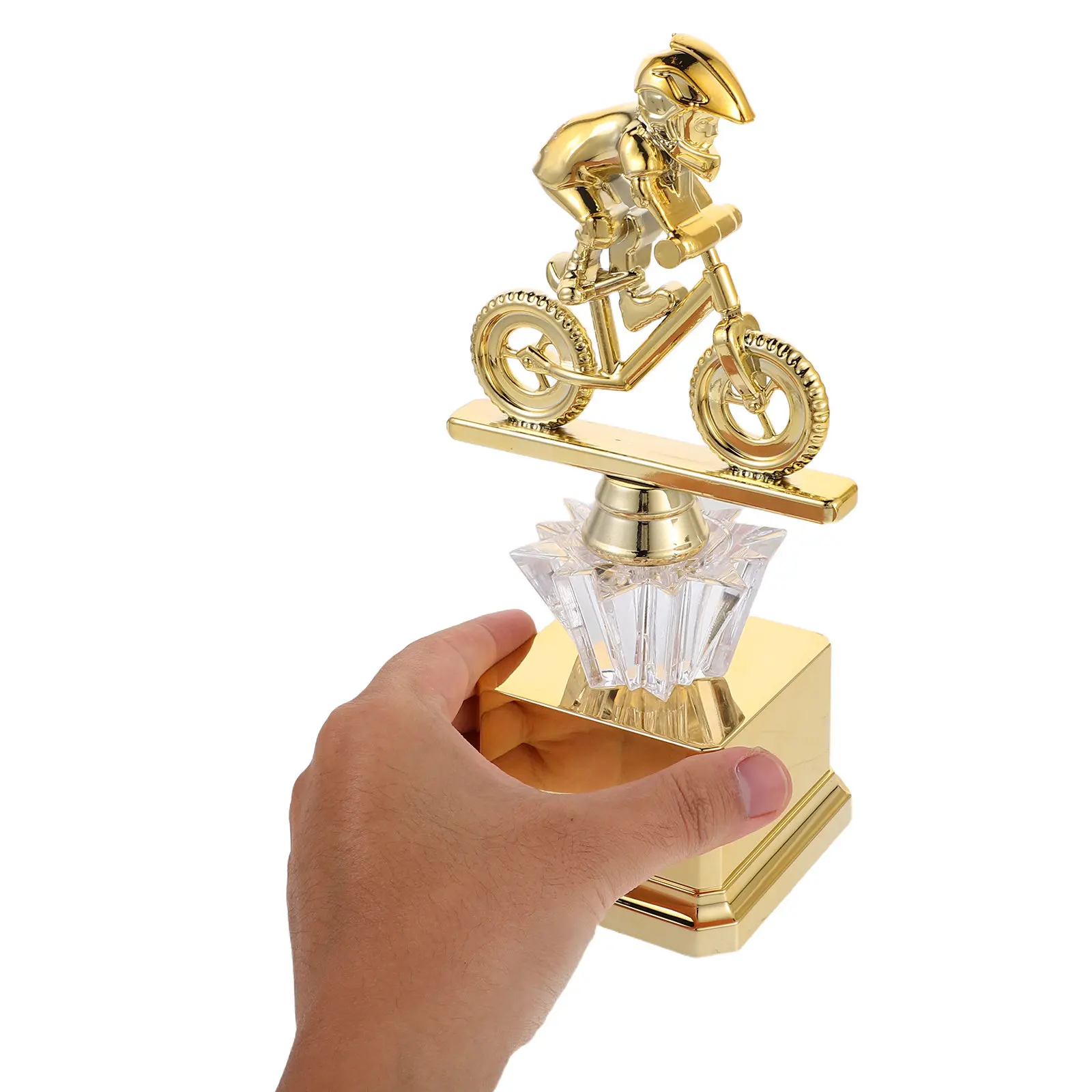 

Золотой пластиковый кубок-трофей для велосипедистов, награда победителя соревнований, приз за велогонку, награда за достижения в велоспорте, кубок для торжеств