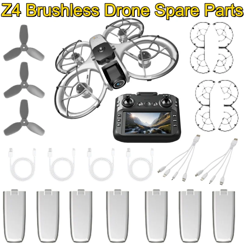 Z4 Drone Parts Battery 3.7V 1300mAh Propeller Protection Framework 4-in-1 Line USB Line Remote Control Accessories For Z4 Drone