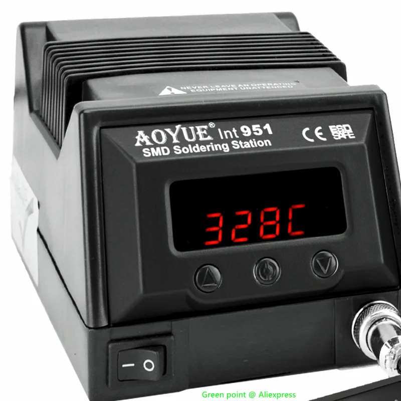 AOYUE Int 951 Mini Soldering Station Tweezer Type Ceramic Heater Microprocessor-Controlled ESD Safe Soldering Station 110V/220V