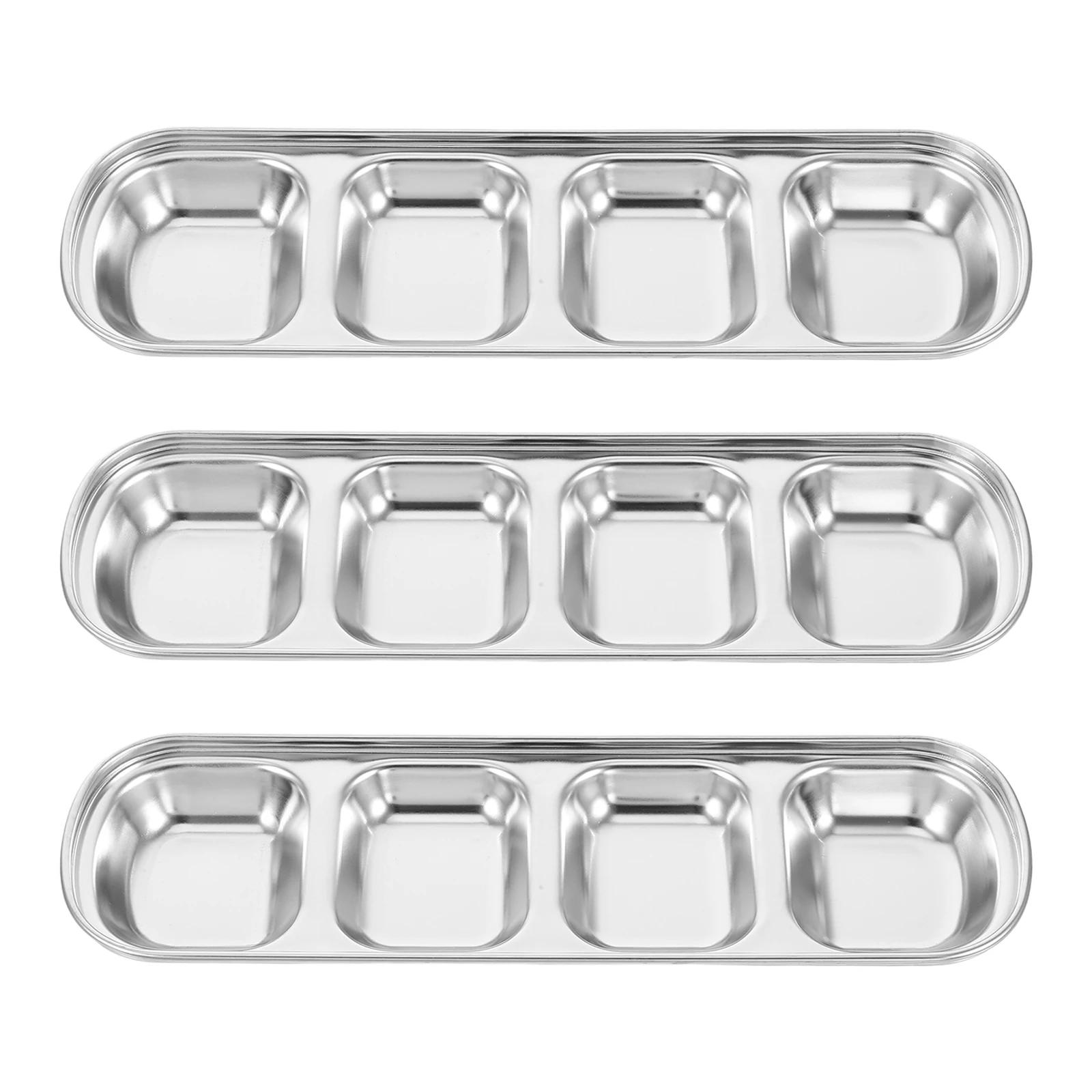 

3 Pcs Stainless Steel Seasoning Dishes for Sauce Bowls Small Containers Metal Easy Cleaning Home Restaurant Use