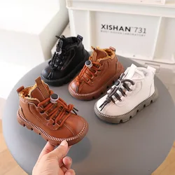 Children Ankle Boots for Boys Girls Fashion Warm Fur Kids Snow Boots Toddlers Casual Winter Shoes Little Boys Rubber Boots 21-30