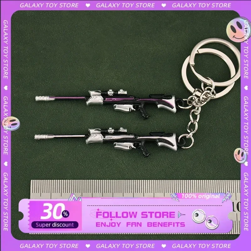 

8cm Valorant Weapon Sniper Rifle Reaver Karambit Keychain Alloy Metal Samurai Sword Game Peripheral Model Knife Gifts Kid Toy
