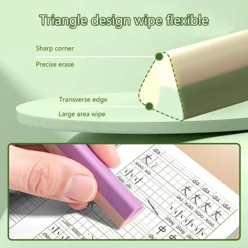 5 pc's esthetische gummen rubber gum zachte gum cartoon driehoeken gommen