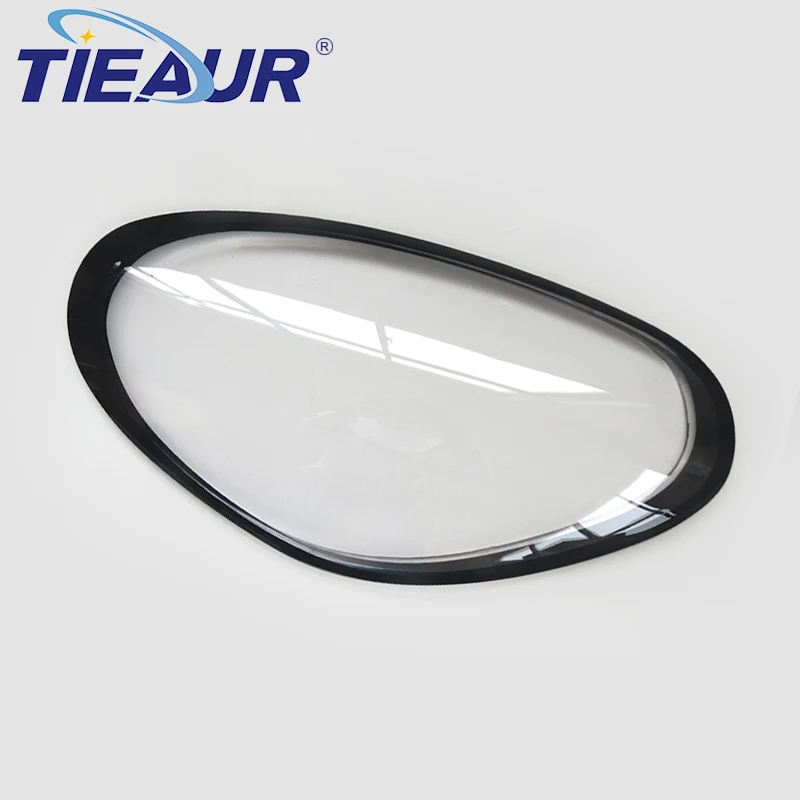 Black Border Headlight Glass Lens Cover Transparent Lampshade For Porsche 987.2 2009-2012 Car Light Housing Replacement