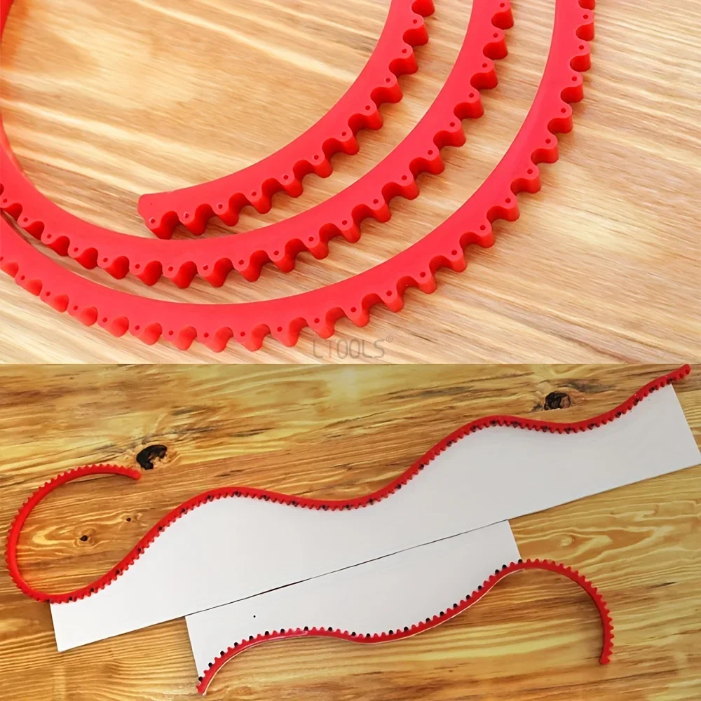 1M/2M Woodworking Special Gear Driven Profiling Strip, Flexible Curve Template Adjustable Shape Contour Woodworking Tool Guide