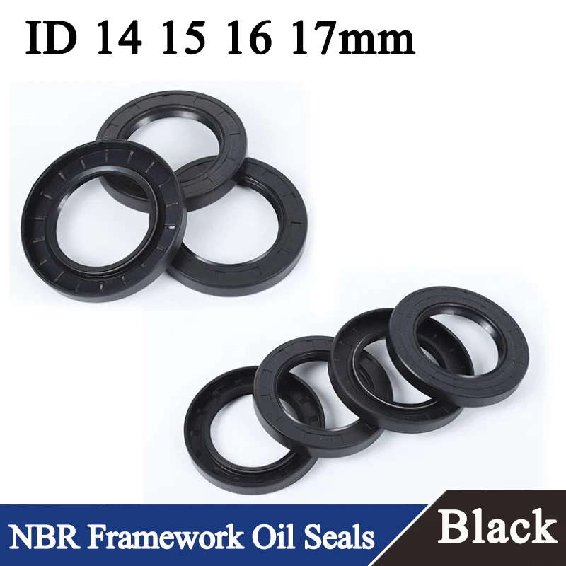 

ID14 15 16 17mmTC NBR Oil Seal OD20 22 24 26 28 30 32 35 40 42 45 47mm Nitrile Rubber Double Lip Oil Resistant Rotating Shaft
