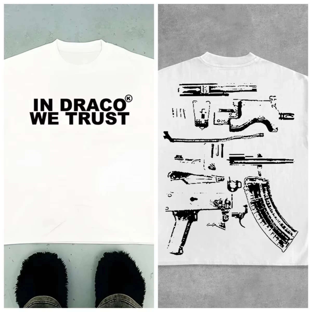 2026 Vintage In Draco We Trust Print Graphics Cotton Casual T-shirt Men Y2K Short Sleeves Oversize S