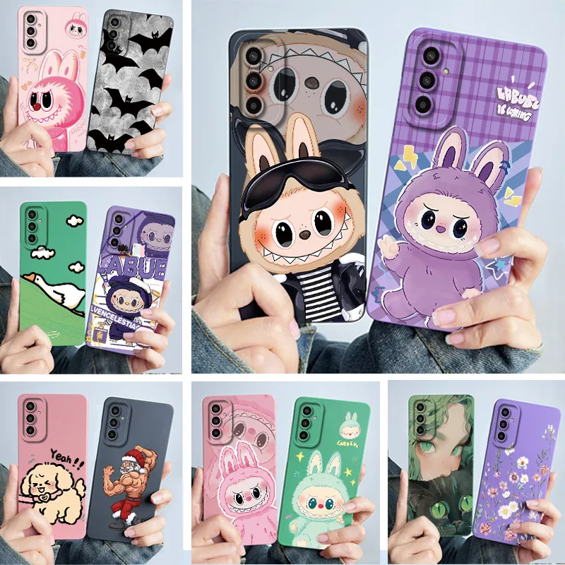 Case For Samsung Galaxy M15 M35 M55 M13 M23 Buddy 2 Phone Case Cartoon Cute Labubu Liquid Protective Silicone Cover Fundas Coque