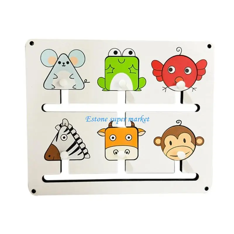 

090B Safe Wooden Animal Board Game For Toddlers Portable Travel Educational Teaser Toy