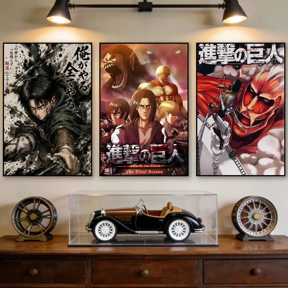 Anime Attack on Titan Poster Room Decor Waterproof Sticky For Home Bar Wall Art Decoration