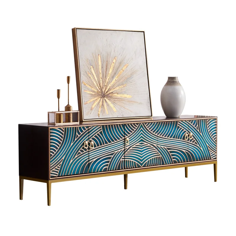 CX solid wood TV cabinet modern light luxury coffee table TV cabinet combination