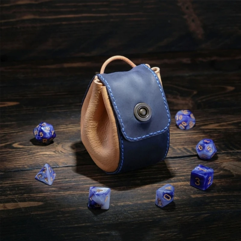 PU Leather Dice Bag Mini Portable Drawstring Pouch Jewelry Storage Bag for Role Playing Game Board Games Accessories