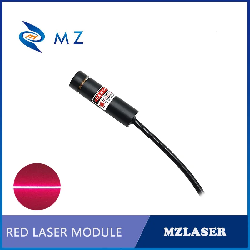 Linha vermelha módulo do diodo laser com adaptador, focalização ajustável, categoria industrial, D12 mm, 638nm, 10mw, 20mw, 3V