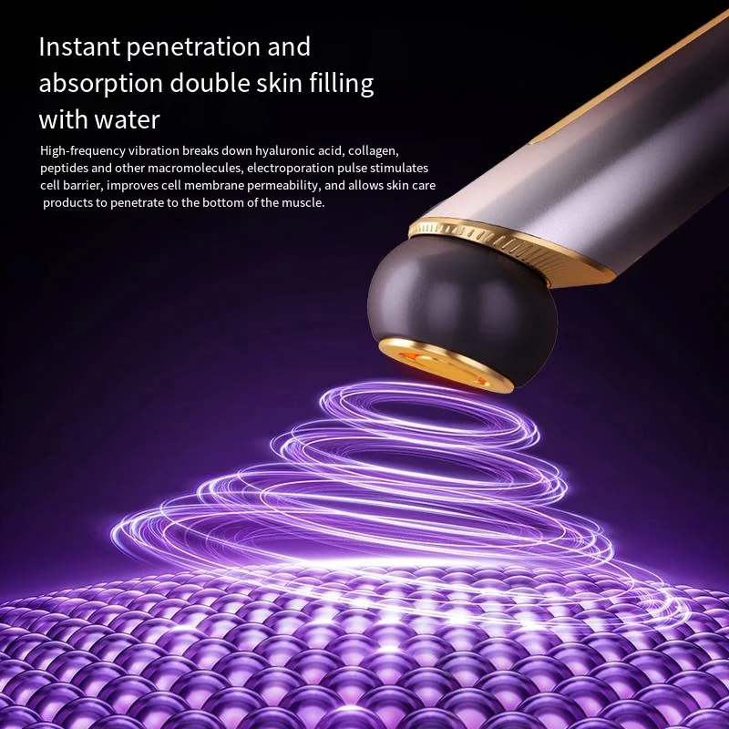 RF EMS Microneedling Facial Machine with LED Light Ion Therapy & Neck Lift Skin Therapy Wand & Wrinkle Tightening Tool