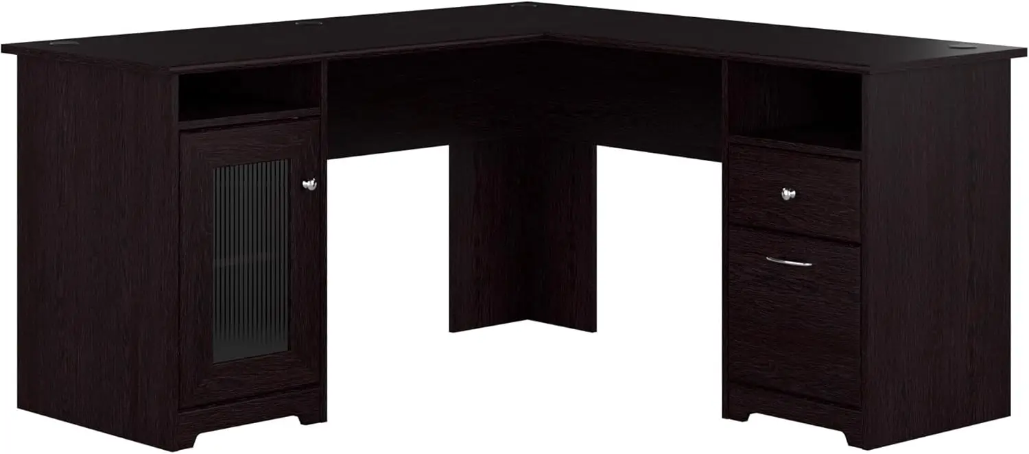 60W x 60D x 30H L Shaped Desk provides plenty of room to work in either directionCorner desk surface includes built-in wire