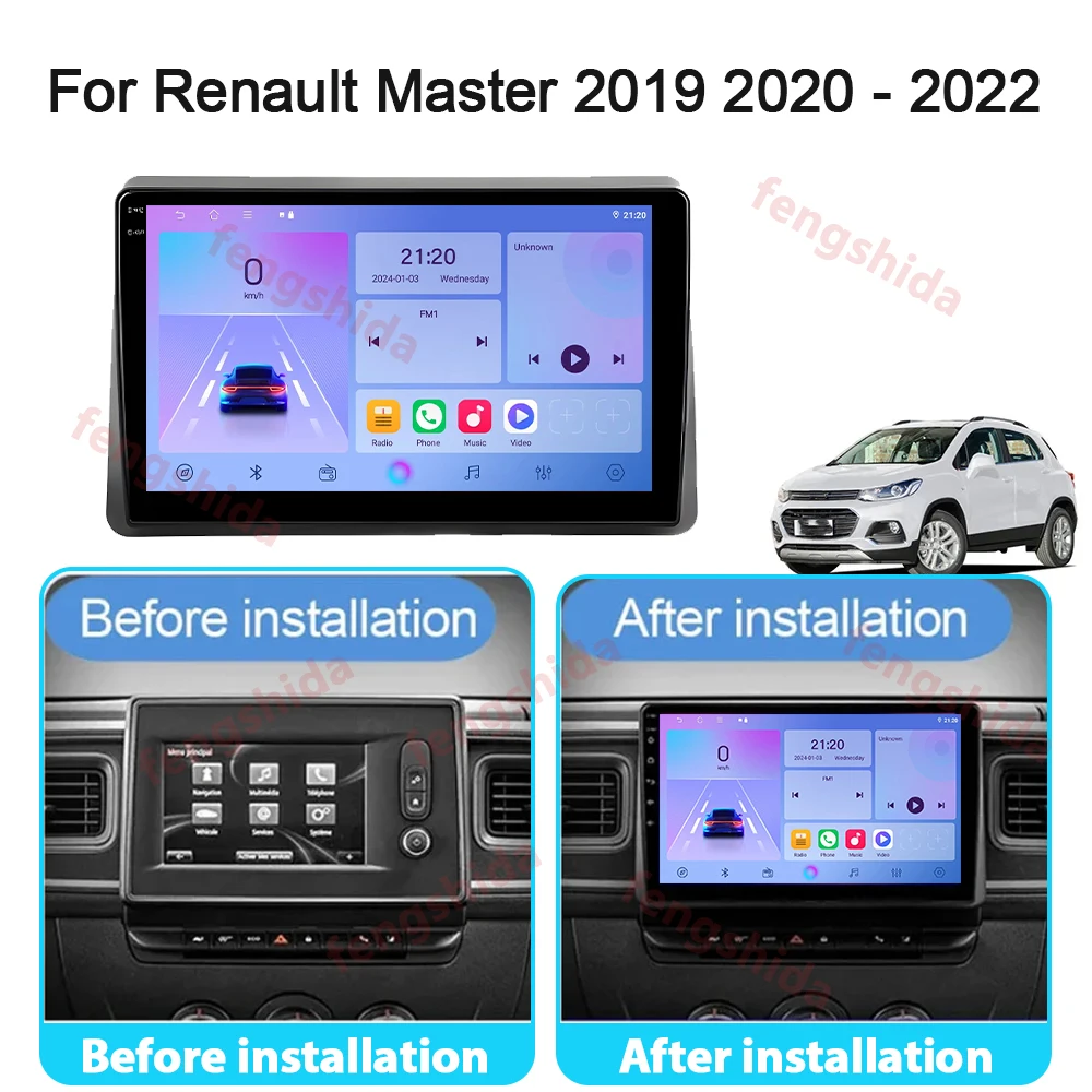 

Android Auto For Renault Master 2019 2020 2021 2022 Carplay Car Radio Multimedia Video Player GPS Navigation Stereo No 2din dvd
