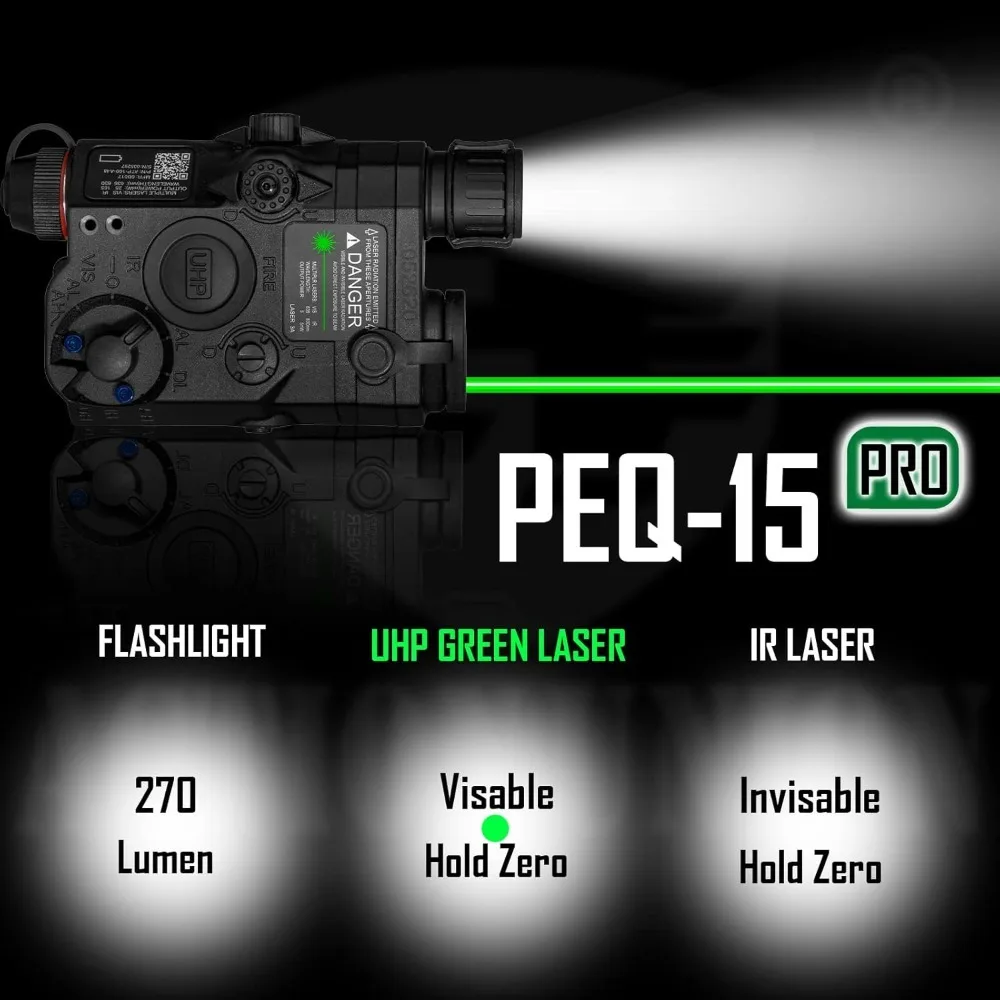 PEQ-15 Airsoft Red Green Dot Laser Sight PEQ15 Battery Box Tactical LED Flashlight Gun Light Accessories Fit 20mm Rail