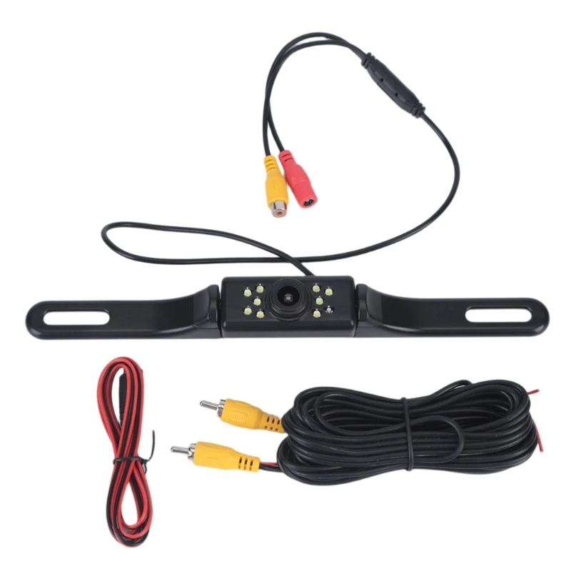 License Plate Backup Camera Rear View Camera with 8 LED Lights, 170 Degree Wide IP68 Waterproof Reverse Parking X37F