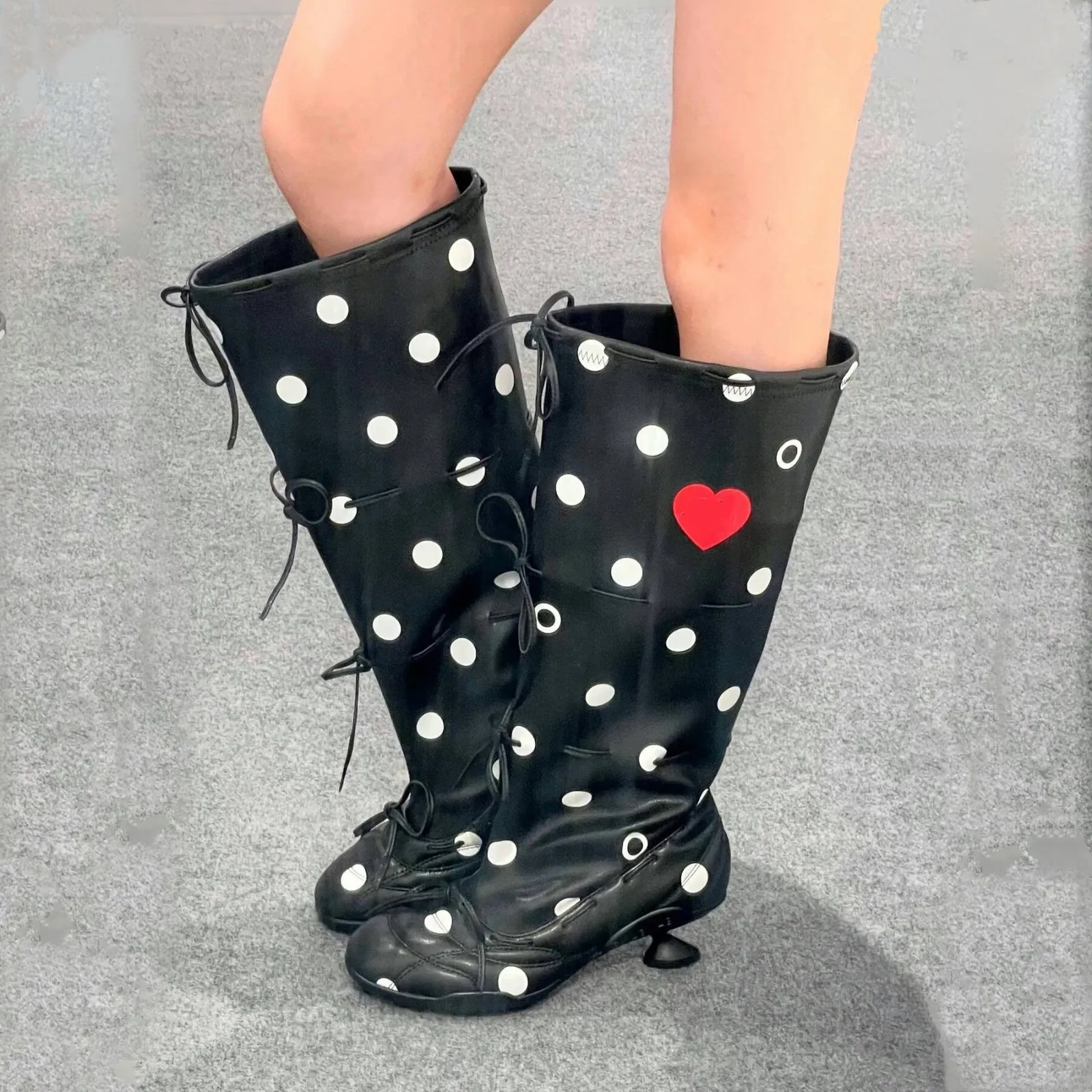 Retro Chunky Heel Long-leg Boots Women's 2026New Autumn and Winter Thin High-leg Knight Boots