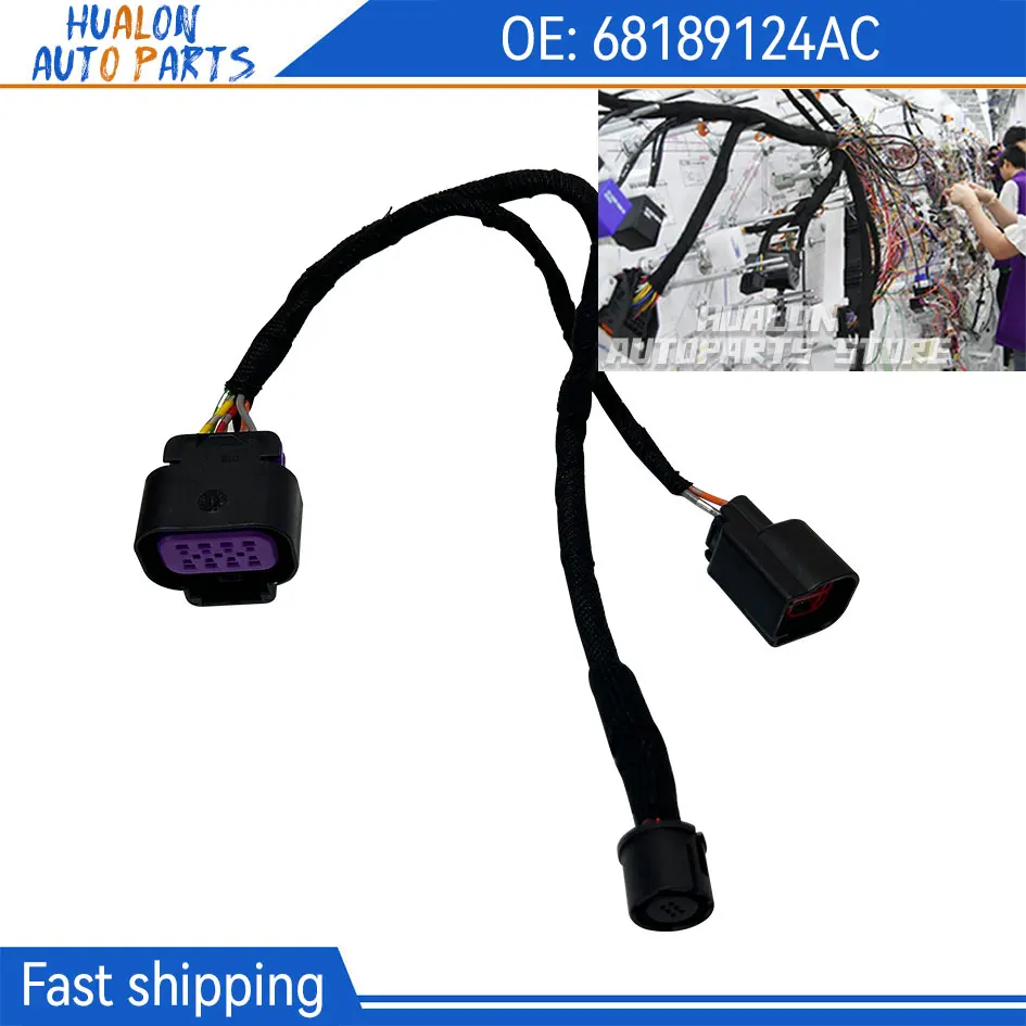 Rear View Camera Tailgate Wiring Harness 68189124AC 68189124AB Compatible with Dodge Ram 1500 2500 3500 Trucks 2013-2018