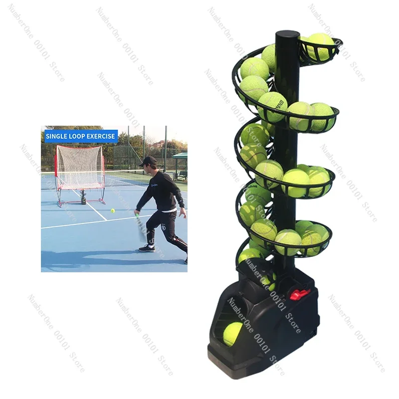 Tennis Tossing Machine Self-help Single Practice With Net Catcher Multi-ball Training Assist Portable Tennis Tossing Machine