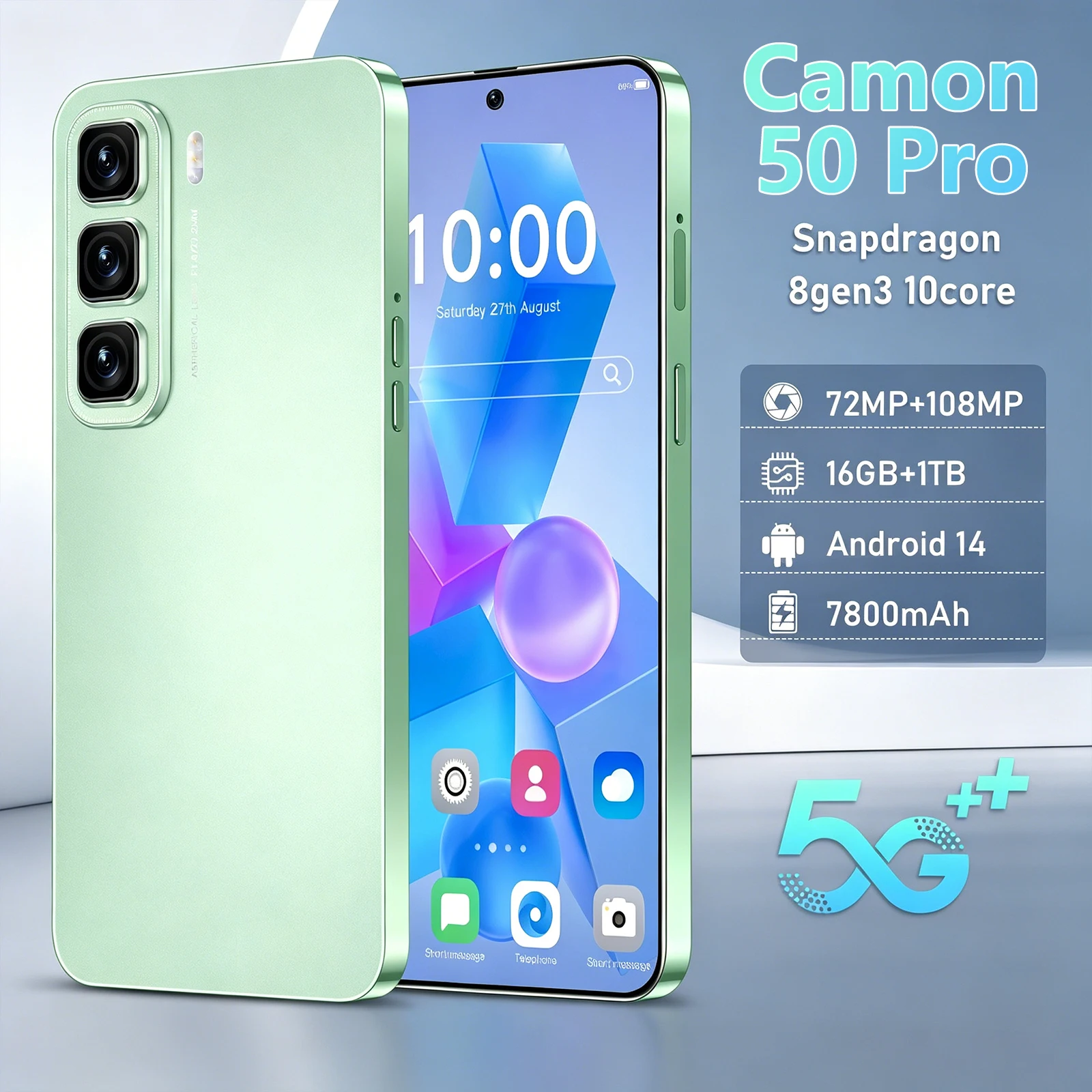 

2026 HOT High Quality Camon 50 Pro 7.3'' Global Version Dual Card Dual Standby 7800mAh Battery Intelligent System
