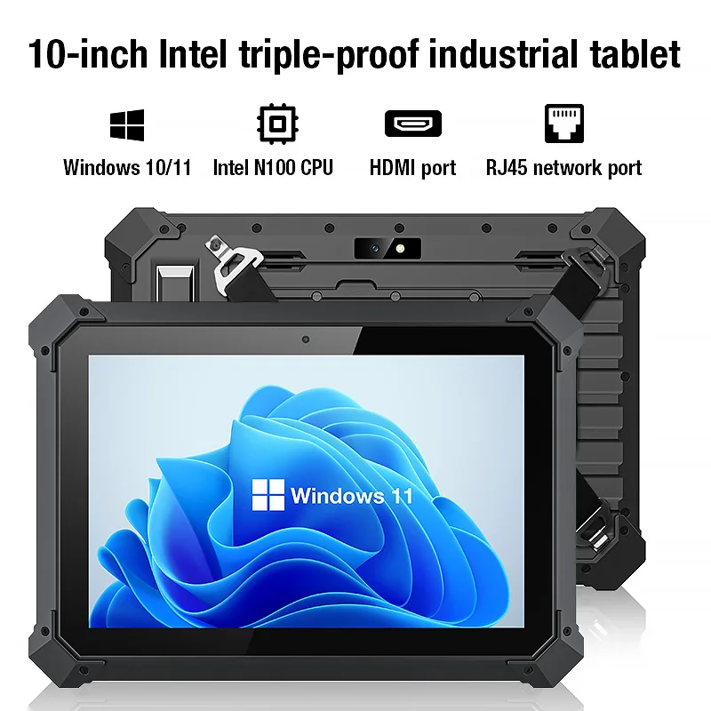 

Прочный планшет с ОС Windows 10/11 Pro 10,1 дюйма, 4G LTE, GPS, 8 ГБ ОЗУ/128 ГБ ПЗУ, 10000 мАч, IP67, портативный водонепроницаемый планшет