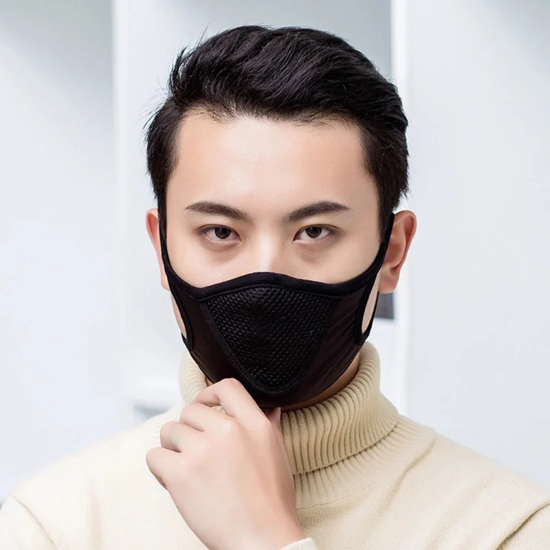 Men's Breathable Face Mask Black Mesh Cloth Mouth Cover Adult Washable Reusable 3D Protection Face Mask Party Decoration