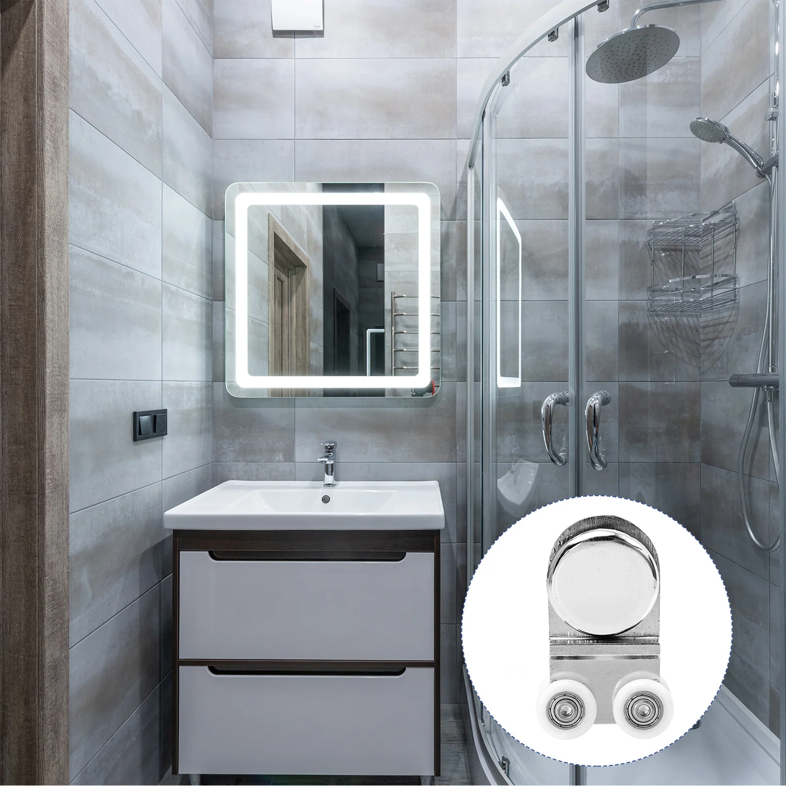 

Shower Door Rollers Zinc Alloy Bottom Pulleys Glass Sliding Doors Wheels Replacement Smooth Glide Easy Install Practical Design