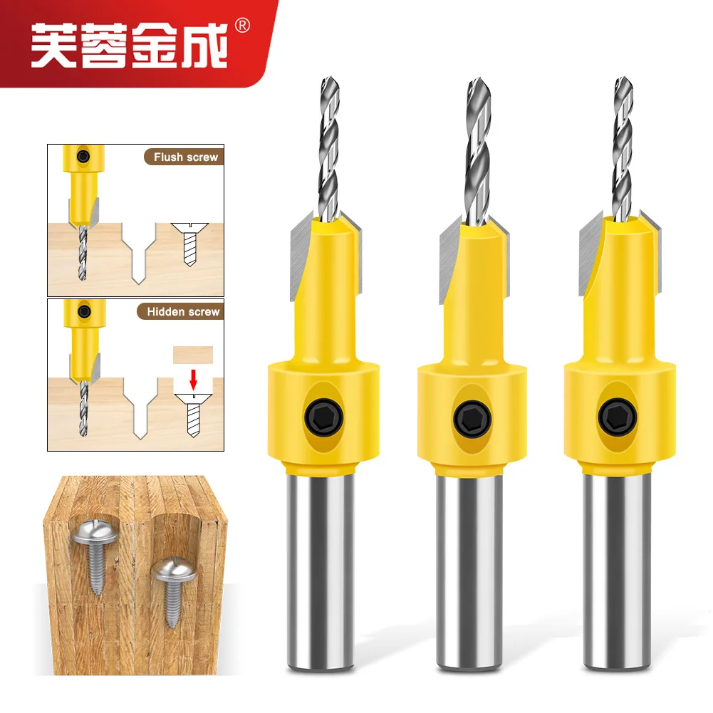 1/5/7PC Woodworking countersunk drill,cone hole drill,alloy head screw ladder drill, wood self tapping screw,installation ladder