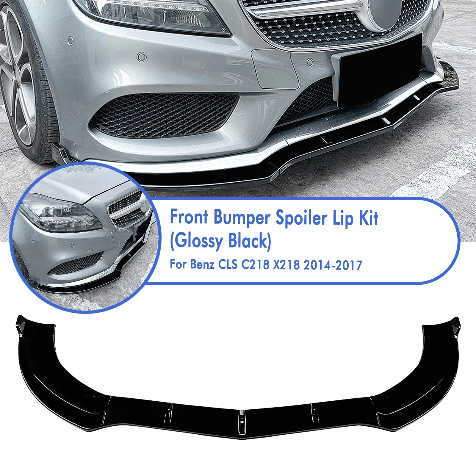 Car Lower Guard Lip Trim Splitter Front Bumper Trim Spoiler For Mercedes Benz CLS Class C218 X218 CLS400 CLS63 AMG S 2014-2017