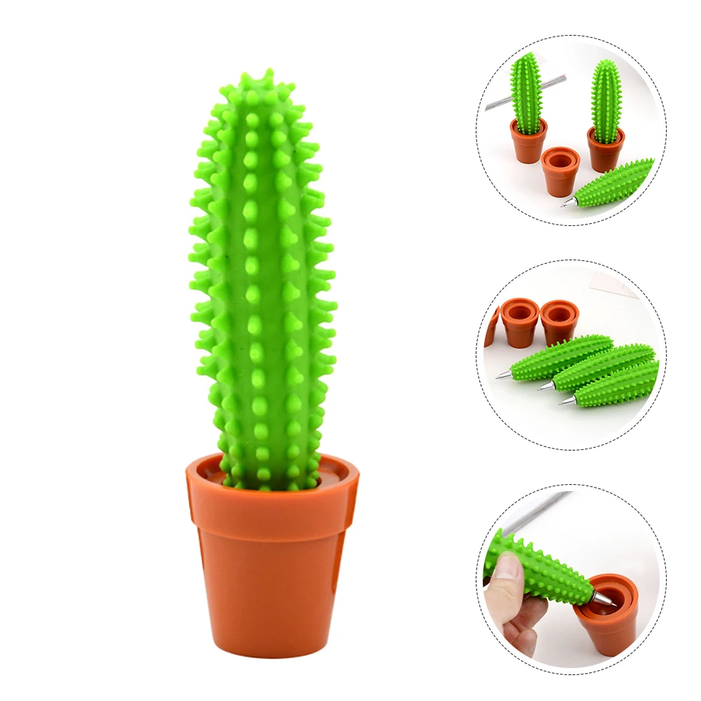 

5 Pcs Pencil Cactus Ballpoint Office Accessories Plastic Novelty Comfortable Grip Pens
