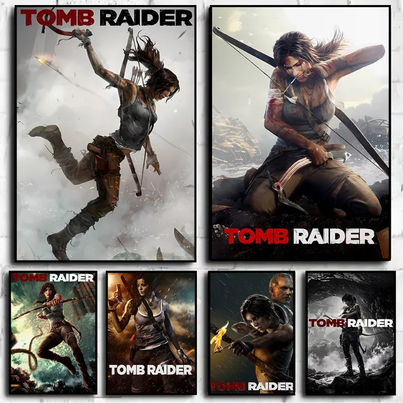 Hot Vedio Game Tomb Raider Series Collection Poster Print Canvas Art Pictures Game Room Home Club Wall Decor Frameless Painting