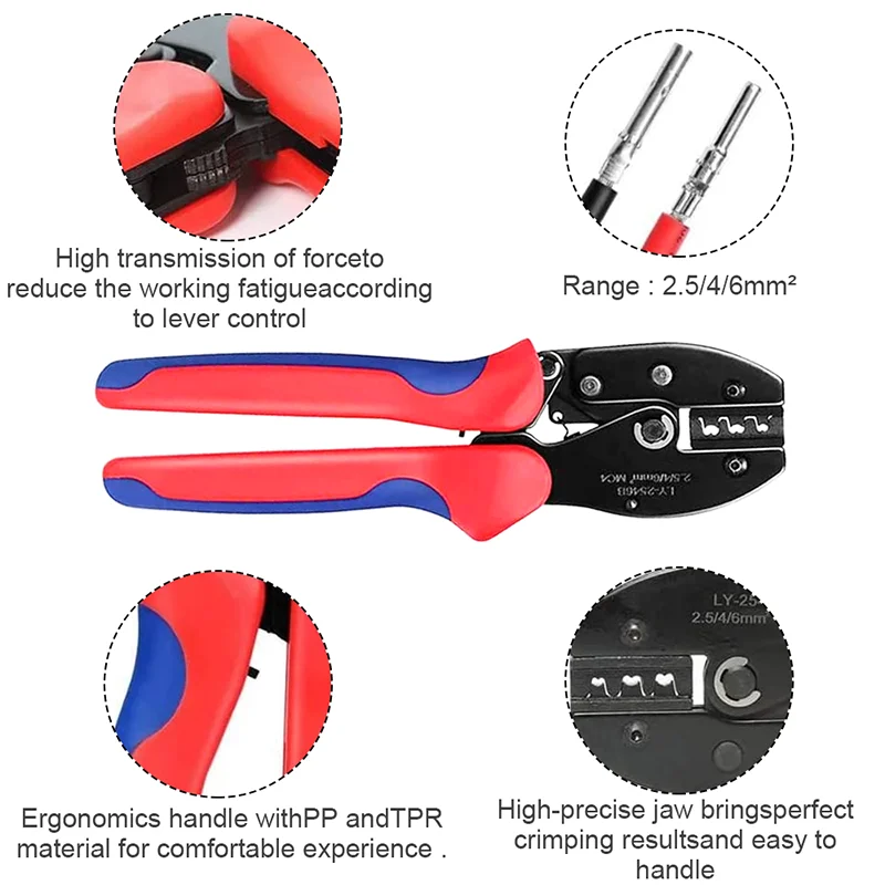 Crimping Tool Set for MC4 Solar Connector 2.5/4/6mm² Pressed Pliers Electrician Tools Electrical Terminals Clamp