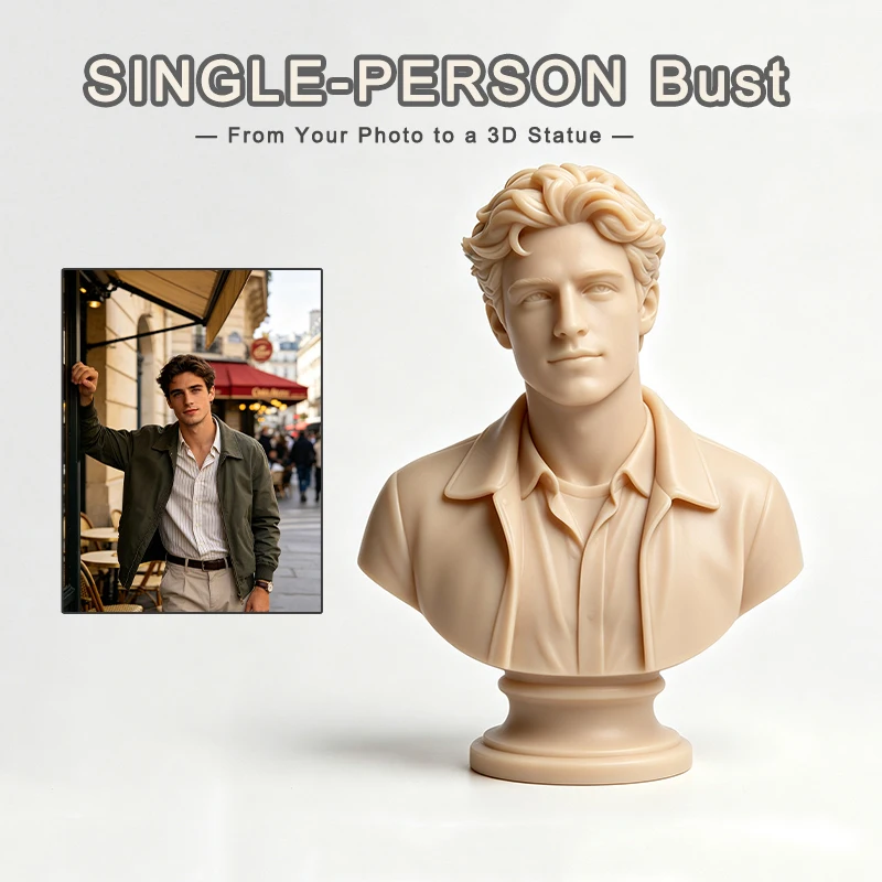 Custom 3D Printed Real Person Figure, Full Color Resin Custom Family Portrait Figurine from Photo, Personalized Keepsake Memoria