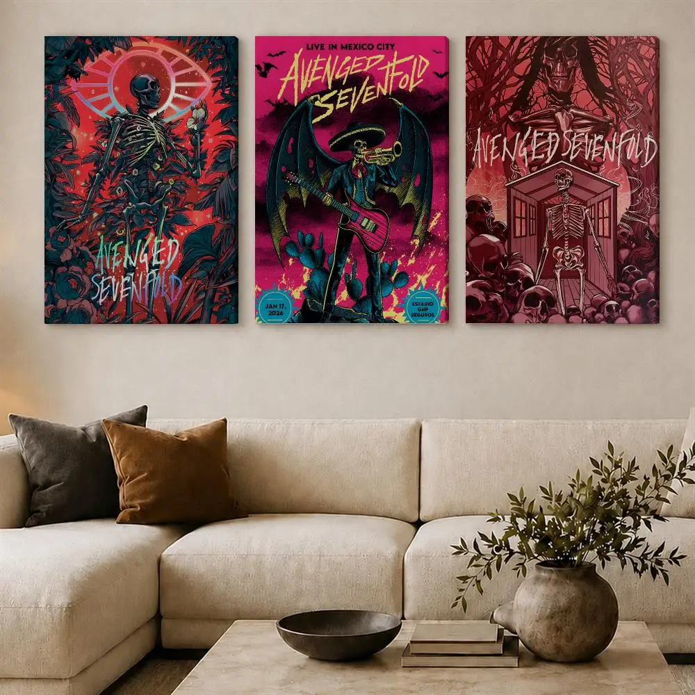 Rock Band A-avenged Sevenfold Poster Framed Canvas Wall Art Gallery Wrapped Ready To Hang Living Room Bedroom Home Decor