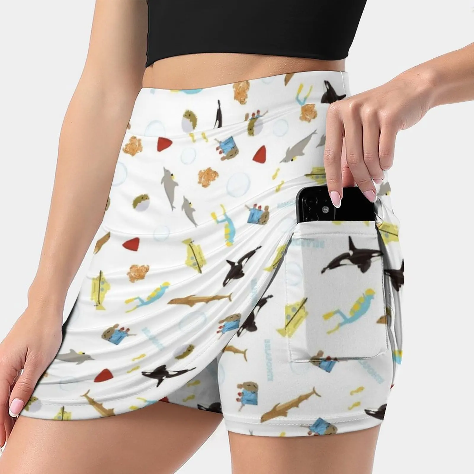 The Life Aquatic With Steve Zissou : Repeat Pattern Skirts Woman Fashion 2022 Pant Skirt Mini Skirts Office Short Skirt Life