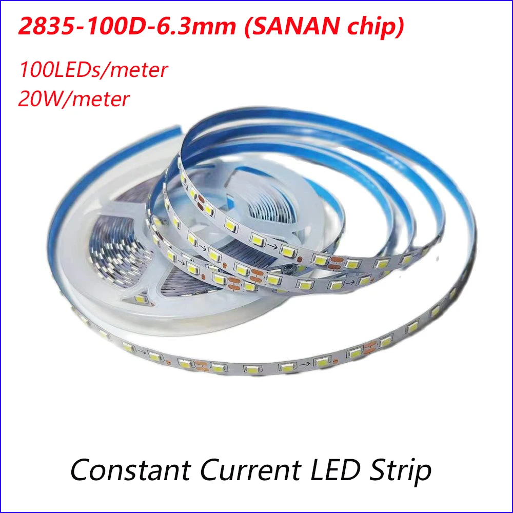 

5Meter or 10Meter SMD2835-7mm-5B10C Strip 20W 100LEDs/M Constant Current LED ribbon single color Work with LED Driver