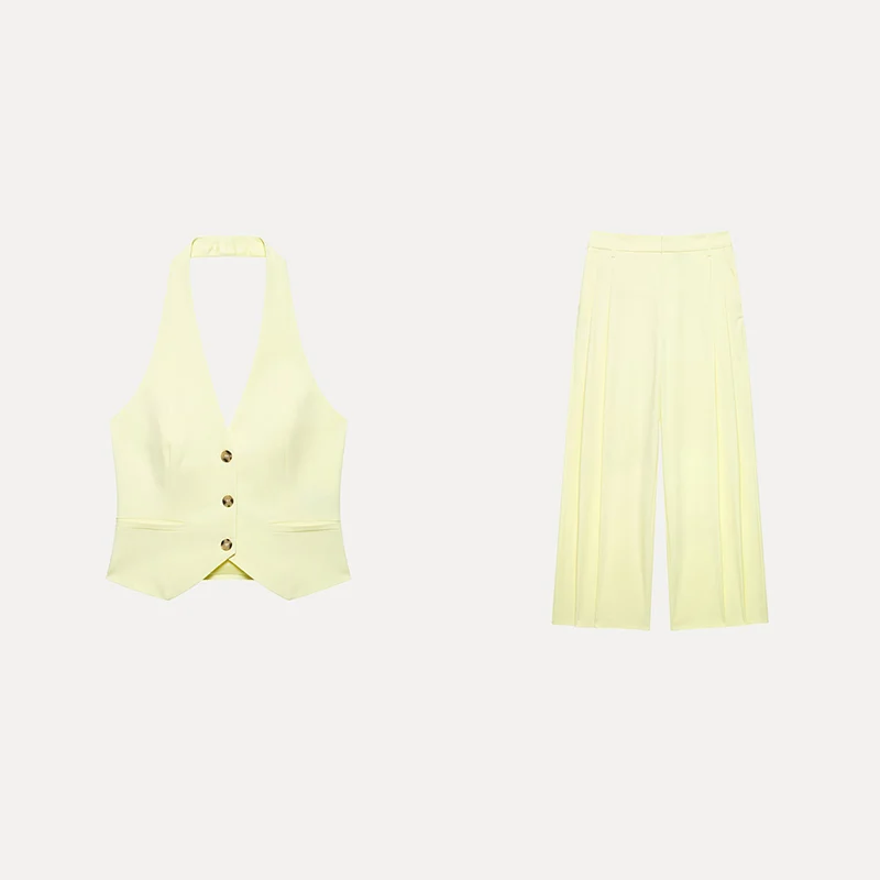 Frühling 2025, Damen-Freizeithose, Polyesterfaser, Faion-Set Z, brandneue Ankunft, Frühlings-Damen-Sle-Weste-Top