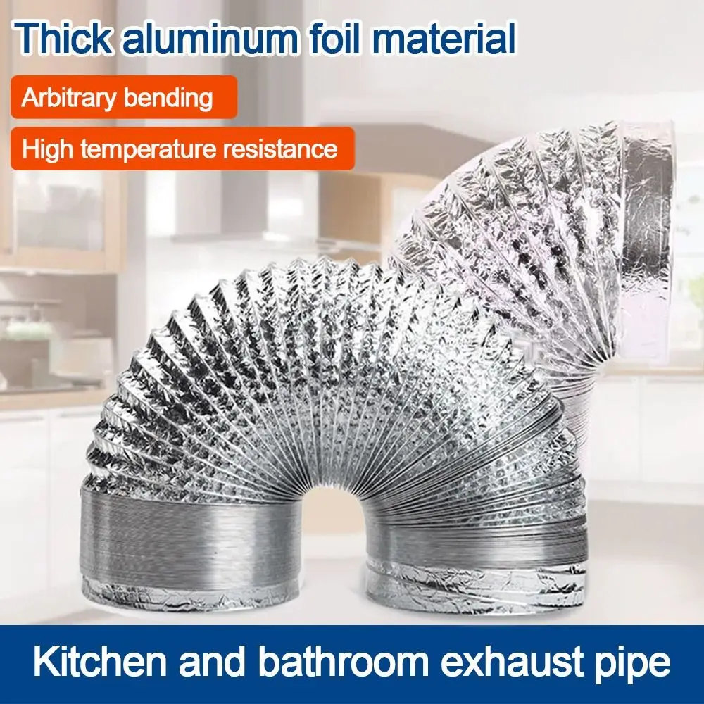 New 80-180 mm Ventilation Duct Aluminum Foil Insulated Dryer Vent Hose Flexible Scalable Vent Tube Bathroom Kitchen System Vent